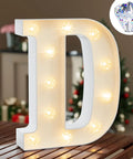 Lit Diamond Bulb Marquee Letter Lights With 26 Alphabet Characters Sparkling LED Lighted Letter Sign For Home Decor Parties featuring letter D