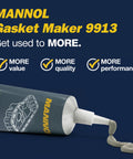 Mannol 9913 high-temp RTV gasket maker tube with sealant flow.
