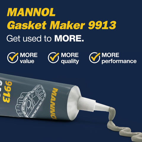 Mannol 9913 high-temp RTV gasket maker tube with sealant flow.