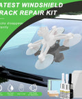 Fast Windshield Repair Kit For Cars With 20 Minute Cure No Tools Required Fix Glass Cracks And Chips At Home attached to car windshield