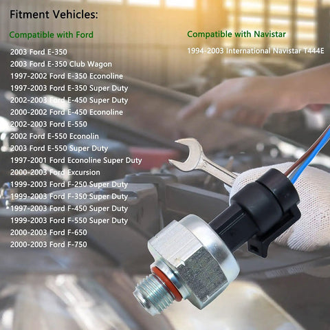 Ford 7.3L Power Stroke ICP Injection Control Pressure Sensor with Plug and Play Pigtail Kit for Diesel Trucks 1994 to 2003