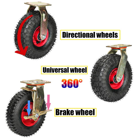Heavy Duty Rubber Caster Wheels With Precision Ball Bearings For Smooth Silent Roll And No Sweat Swivel Action Rock Solid Non Marking Design Built Tough Zero Fuss Setup For Carts Furniture And Shop Projects