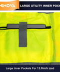 Surveyor Safety Vest With Reflective Strips ANSI Class 2 High Visibility Construction Work Vest With Pockets inside view