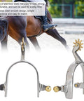Stainless Steel Horse Spurs For Men And Women, Rustproof Boot Spurs With Brass Swing Buttons, American Style Cowboy Spurs