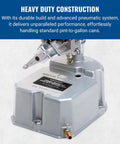 Close-up of Pneumatic Paint Shaker For Automotive And House Paints - Heavy Duty Air Powered Can Shaker Machine, showing metal housing