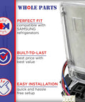 Refrigerator Dispenser Actuator Lever Replacement DA97-12628H showing compatibility features and easy installation.