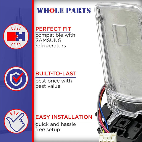 Refrigerator Dispenser Actuator Lever Replacement DA97-12628H showing compatibility features and easy installation.