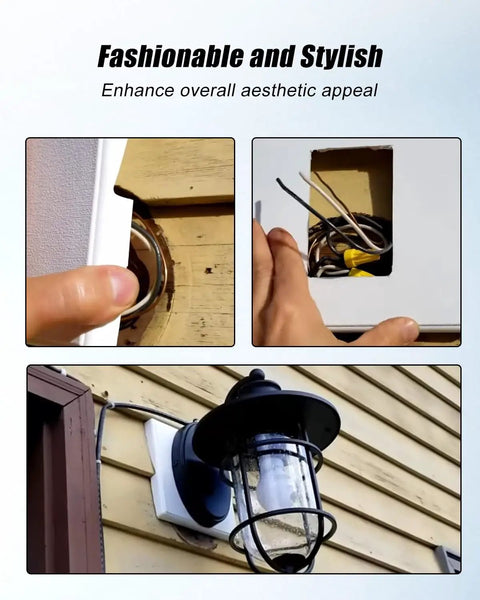 Two Pack Siding Light Mounting Block Bracket White No Fuss Built In Electrical Box And Light Fixture Bracket For Outdoor Wall Mounts Weatherproof Wiring Protection installed on siding