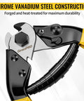 Close-up of Beefy 7-1/2 Inch Heavy Duty Wire Rope Cutter With Chrome Vanadium Steel Jaw, showing durable construction.
