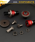 Steel Differential And Input Spur Gear Set For HyperGO 1 By 16 RC Car, 6061 Aluminum Differential Case And Hardened Steel Gears