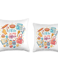 I'll Be In My Office Baking Kitchen Cooking Throw Pillow With Double Sided Print Soft Polyester Fill Hand Cut And Sewn