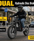 Heavy Duty Off Road Electric Dirt Bike With A Beast Mode 60V 30Ah Battery And 6000W Peak Motor featuring dual hydraulic disc brakes.
