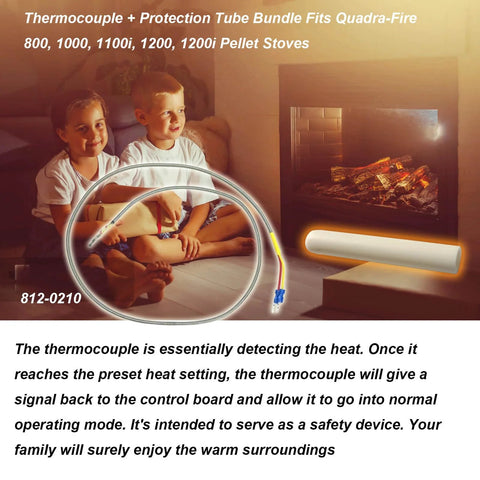 Replacement thermocouple and protection tube bundle kit for Quadra-Fire pellet stoves (800–1200i)