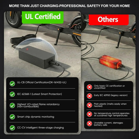 UL Certified 54.6V 2.5A Ebike Charger For 48V Lithium Battery With 110-240V Input And Six In One Universal Connectors DC 2.1mm DC 2.5mm RCA 8mm 3-P 8mm 3-P 12mm XLR