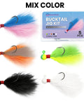 Five Piece Mixed Color Crappie Jigs Kit With Hand Tied Marabou Jigs One Sixty Fourth To One Quarter Ounce Freshwater And Saltwater Lures For Trout Bass Crappie And Walleye All Purpose Dope Tackle