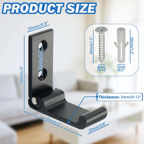 Built Different Matte Black Wall Mount Towel And Coat Hooks, Heavy Duty Aluminum Alloy dimensions and installation details.
