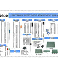 All-In-One 1900Pcs Electronic Component Kit Assortment For DIY Projects With LEDs Diodes Resistors Components Chart