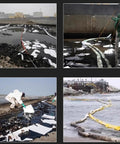 Snap Up These Tough Oil Absorbent Socks For Serious Industrial Spill Cleanup Booms Soak Up Diesel And Hydrocarbon Fluids Fast High Capacity Polypropylene Tubes Bring A Pack Of Five To Every Job Site Today, industrial workers using absorbent socks on oil spill.