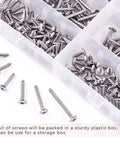 Number 8 304 Stainless Steel Phillips Truss Head Self Tapping Sheet Metal Screws assortment kit in plastic storage box