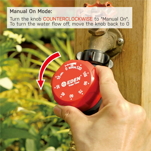 Hand adjusting Mechanical Hose Timer For Lawn And Garden, One Zone Sprinkler Controller, Auto Water For Up To 2 Hours, Manual On Off