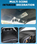 YOKKIP black suede auto headliner fabric, 96x60 in, foam-backed; interior roof, trunk, and dashboard cover views