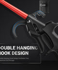 Close-up of Heavy Duty 290 Max PSI Air Blow Gun For Compressors With Quarter Inch Inlet Angled Nozzle and Double Hanging Hook Design