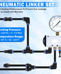 DOT Air Line Kit With Quick Connect Fittings showing pneumatic linker setup and pressure gauge.