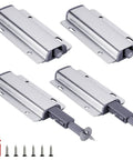 4 Pack Magnetic Push To Open Latches For Cabinets And Drawers with screws and screwdriver, silver finish