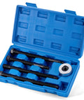 All In One Harmonic Balancer Installer Set With Four Long Reach Adapters And Nut Bearing Assembly in blue case