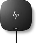 Boss Level USB C Docking Station For Workstations. Black hub with HP logo, featuring a single cable connection.