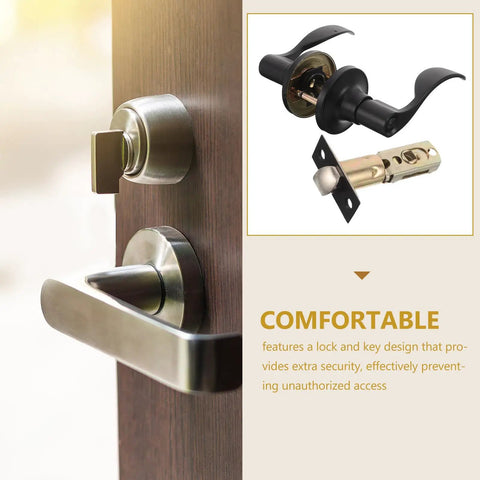 Quiet Operation Matte Black Door Lever Handle With Silent Technology And Wave Style Privacy Lock