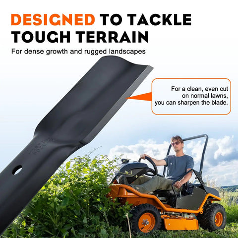 3 Pack High Lift Mower Blades 6 Point Star Set mounted on 50 Inch Deck Riding Mower ZT1 ZT2 Compatible in garden