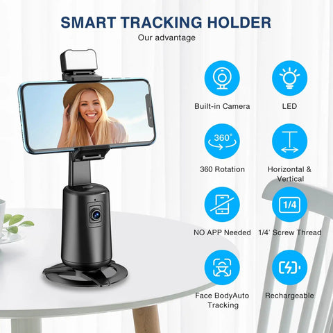 Face Tracking Tripod With 360 Degree Real Time Rotation For Smartphones No App Needed Remote Control And Gesture Sensing