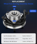 Front Wheel Hub And Bearing Assembly 515078 Drop In Direct Fit For Ford Explorer Sport Trac Mercury Mountaineer 2006 2007 2008 2009 2010 With ABS 5 Lug 3 Bolt Flange Replacement details