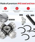 Front And Rear Prop Shaft U Joint Kit For RZR 1000 900 800 4 Turbo RS1 And Ranger Crew UTVs 1000 900 800 570 500 Diesel Three Pack Heavy Duty Replacement Set components made of #45 steel and iron