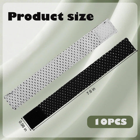 Softball Sleeve Holders With Hook Loop Fasteners Reversible Black And White Sleeve Ties, 10 Pack, shown in size 7.6 x 0.98 in