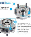Front Wheel Bearing Hubs Assembly 2 Pack For Chrysler 200 2011 2014 Sebring 2007 2010 Dodge Avenger 2008 2014 5 Bolt