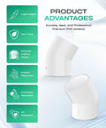 Four Pack 1-1/2 Inch 45 Degree PVC Elbow Fittings Furniture Grade SCH40 PVC Connectors, highlighted product advantages, white fittings