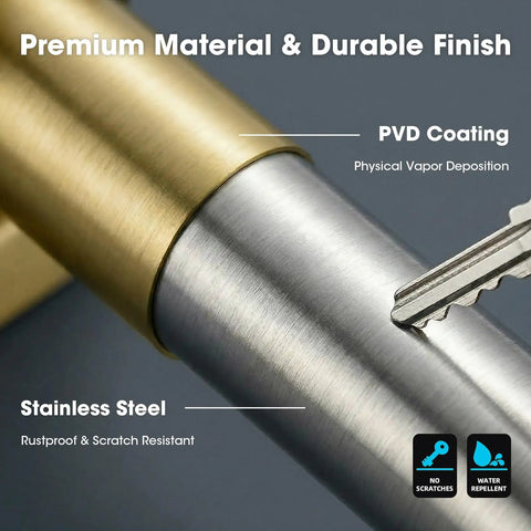 Close-up of stainless steel with PVD coating finish, demonstrating scratch resistance from Matte Black 4 Piece Bathroom Hardware Set Dope Look Stainless Steel SUS304 Wall Mounted Towel Bar 23.6 Inch Towel Ring Toilet Paper Holder Coat Hook Rustproof Bath Fixture for Modern Bathrooms.