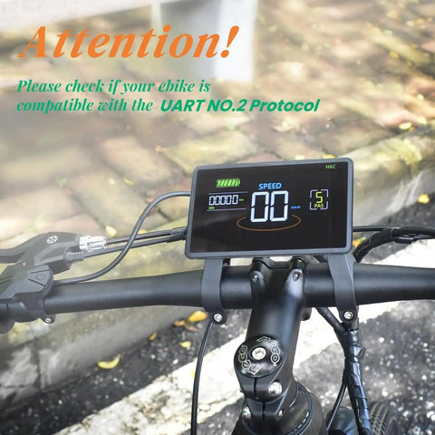 Ebike Display With UART No 2 Protocol For 24V To 60V Systems Colorful Cycling Computer With Charging Port For Mobile Devices LCD Display To Enrich Your Ride Ready Cycling Journey H6C 5 Pin