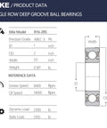 R16 2RS Double Rubber Sealed Bearings 1 Inch By 2 Inch By 1/2 Inch Deep Groove Ball Bearings Pack Of 4 product diagram