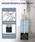 Heavy Duty Toilet Plunger With Sturdy Powder Coated Iron Canister And Badass Suction Rubber Head displayed with hidden design and filter cup.