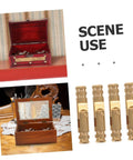 Brass Barrel Hinges For Jewelry Boxes With Slick Hidden Design And Silent Opening Mechanism 25 Piece Set shown with jewelry boxes