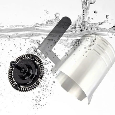 Milk Frother Replacement For Luxe Cafe ES601 ES655 ES701 Series Compatible Whisk Accessory In Stainless Steel And Plastic Shown in Water