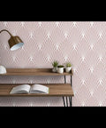 Top Tier Heavy Duty Geometric Stripes Wallcovering With Tough Matte Linen Finish Pvc Free Paste To Paper Pro Grade Home Makeover Game Changer For Kitchens Hallways Or Commercial Spaces with a pink geometric stripe design.