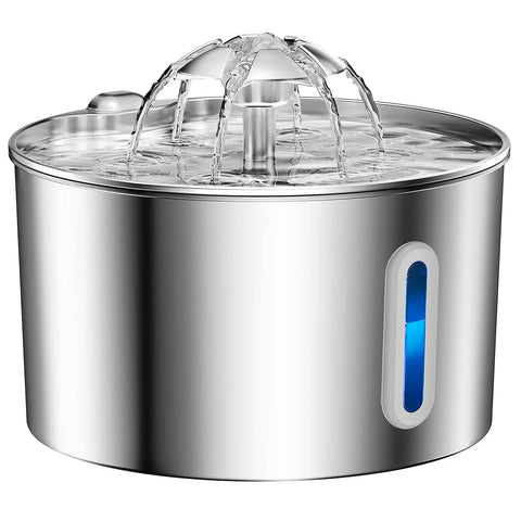 Stainless Steel Cat Water Fountain 74oz Automatic Pet Water Dispenser No Spill Drinking Fountain For Cats And Small Dogs With 3 Filters Dope Gift For Pets