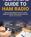 Cover of 'Ham Radio Starter Guide For Beginners A Real World Playbook To Pick Your First Rig, Master Clear Contacts, And Level Up Your Wireless Communication Skills Fast' with radio equipment.