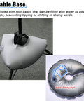 Base of Portable Outdoor Drone Racing Hoop Kit For Backyard Obstacle Courses And Dog Agility Training, stable with water-filled base.