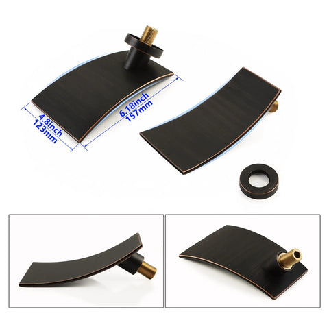 Wall Mount Bathroom Faucet With Dope Waterfall Flow For Vessel Sink Single Handle Modern Tub Filler Rough In Valve In Oil Rubbed Bronze With Sleek Matte Finish