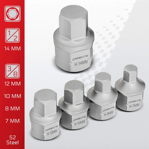 Nine Piece Metric Stubby Hex Socket Set With Low Profile Bits 3Mm To 14Mm S2 Steel Dual Drive For Cramped Engine Bays